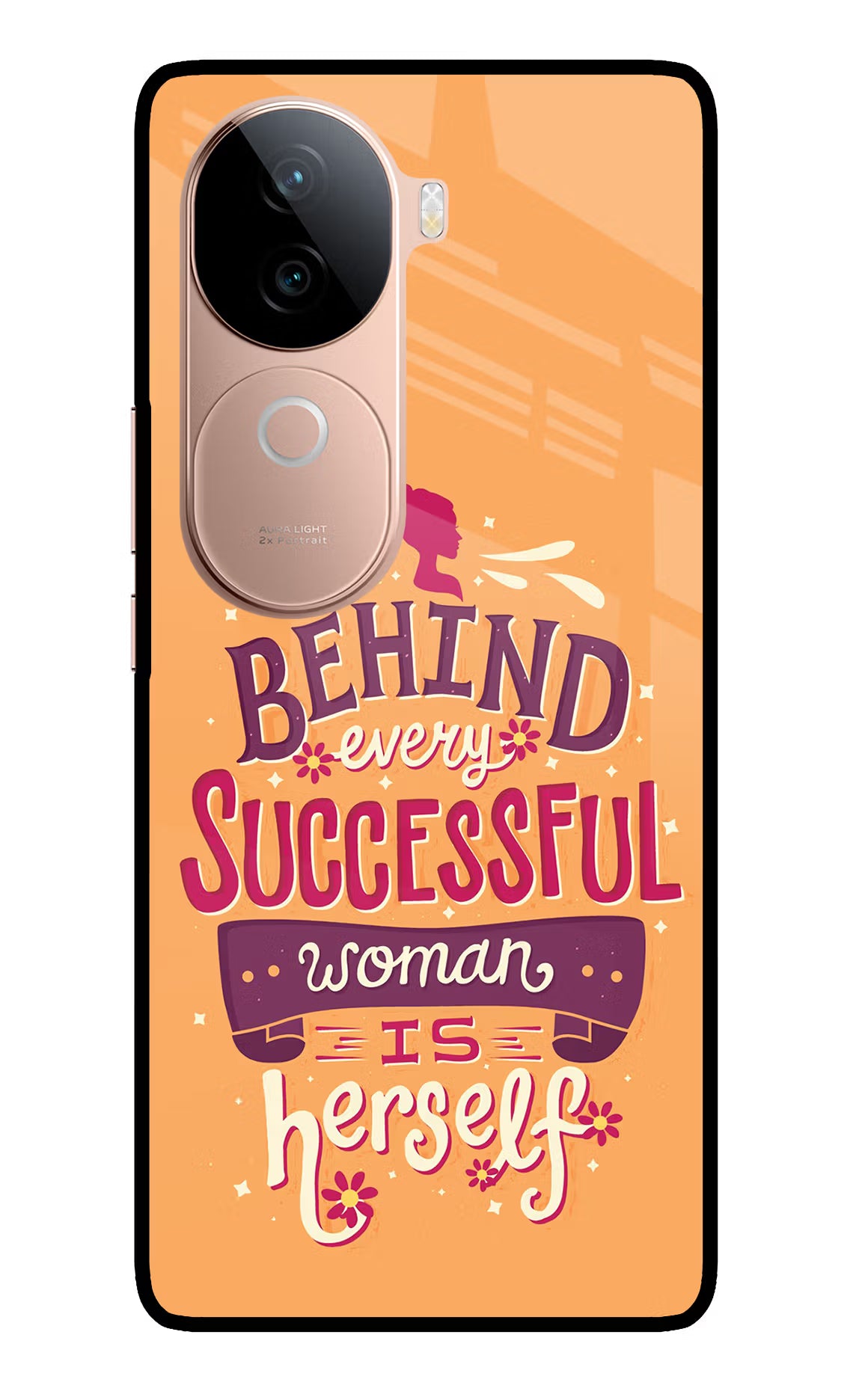 Behind Every Successful Woman There Is Herself IQOO Z9s 5G Glass Case Back Cover by Casekaro