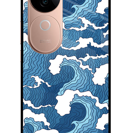 Blue Waves IQOO Z9s 5G Glass Case Back Cover by Casekaro