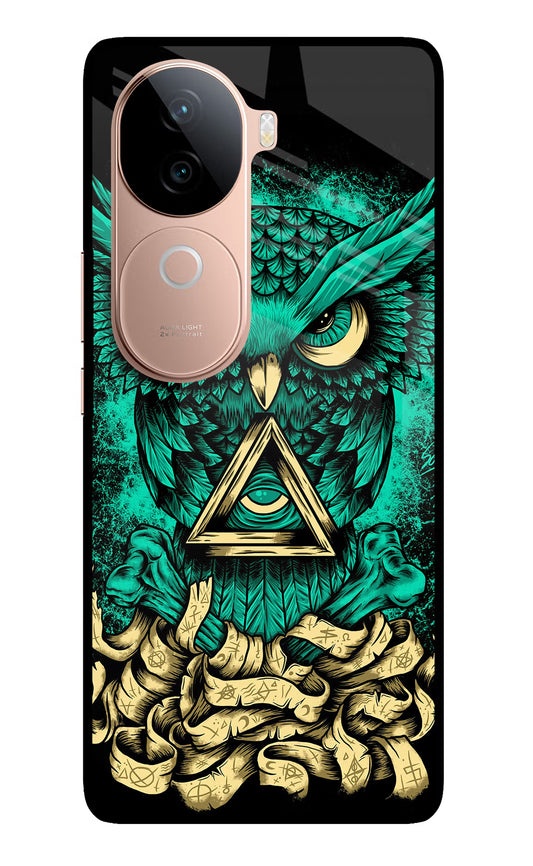 Green Owl IQOO Z9s 5G Glass Case