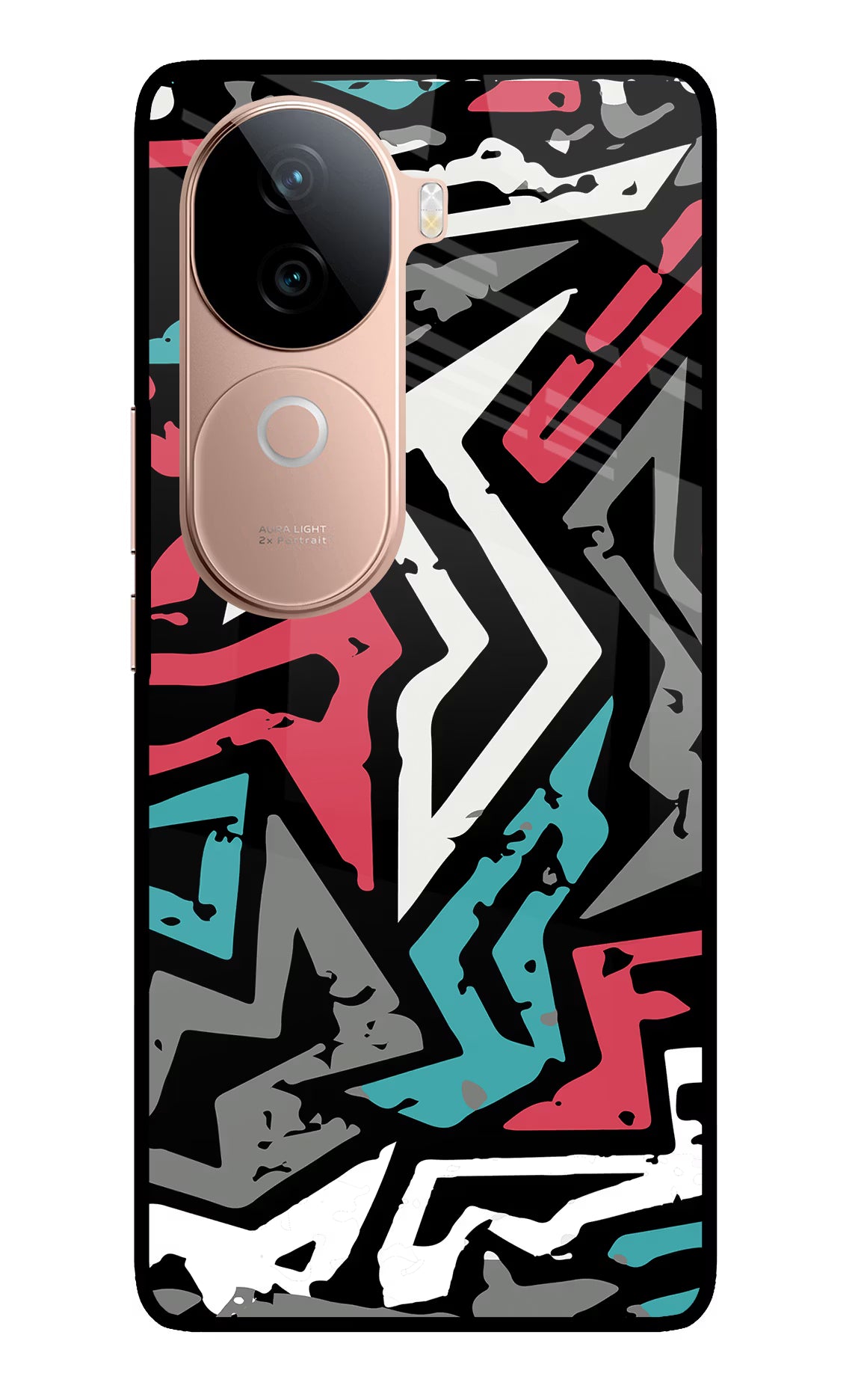 Geometric Graffiti IQOO Z9s 5G Glass Case Back Cover by Casekaro