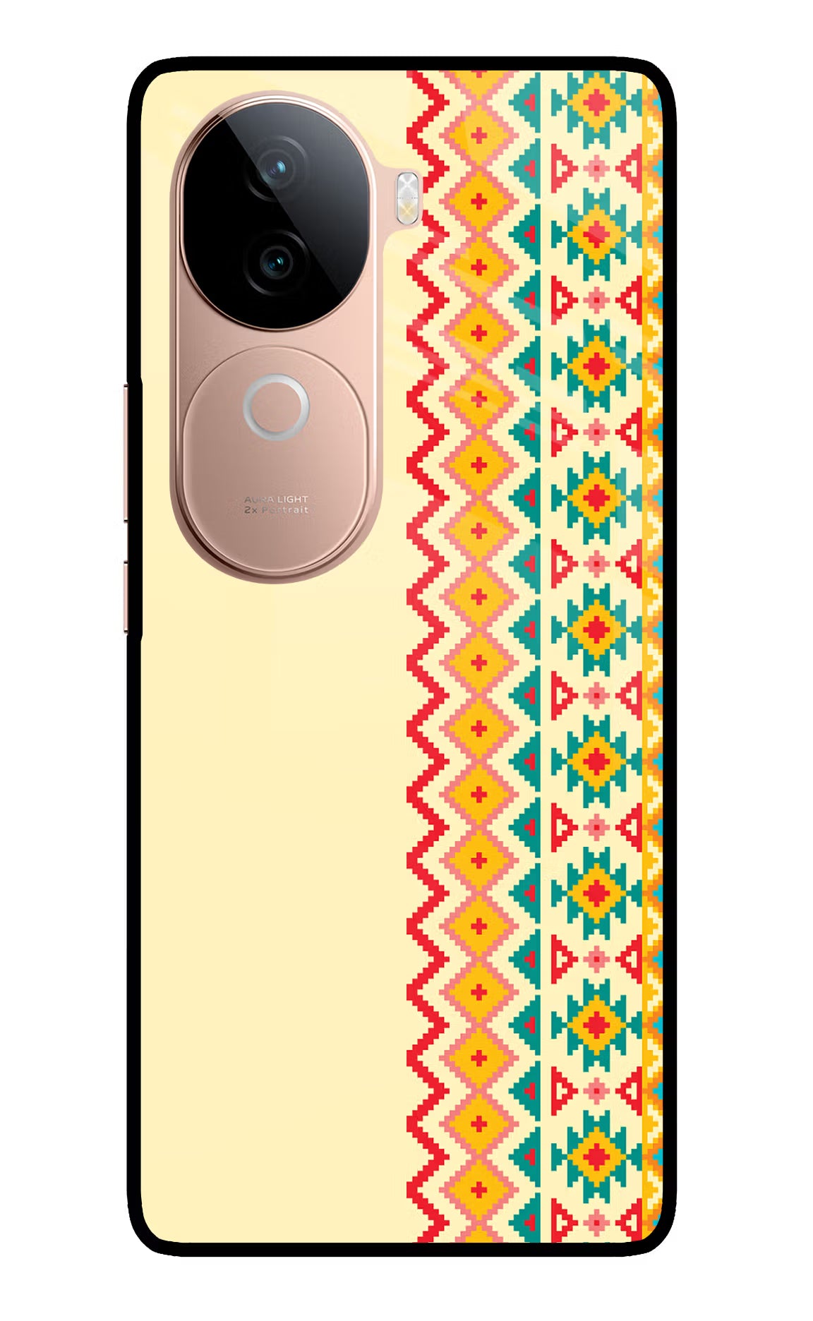 Ethnic Seamless IQOO Z9s 5G Glass Case Back Cover by Casekaro