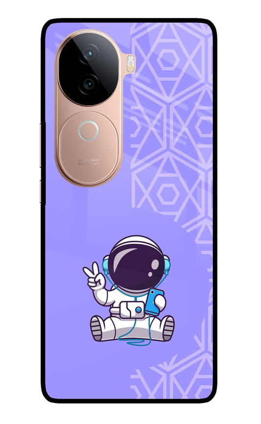 Cute Astronaut Chilling IQOO Z9s 5G Glass Case