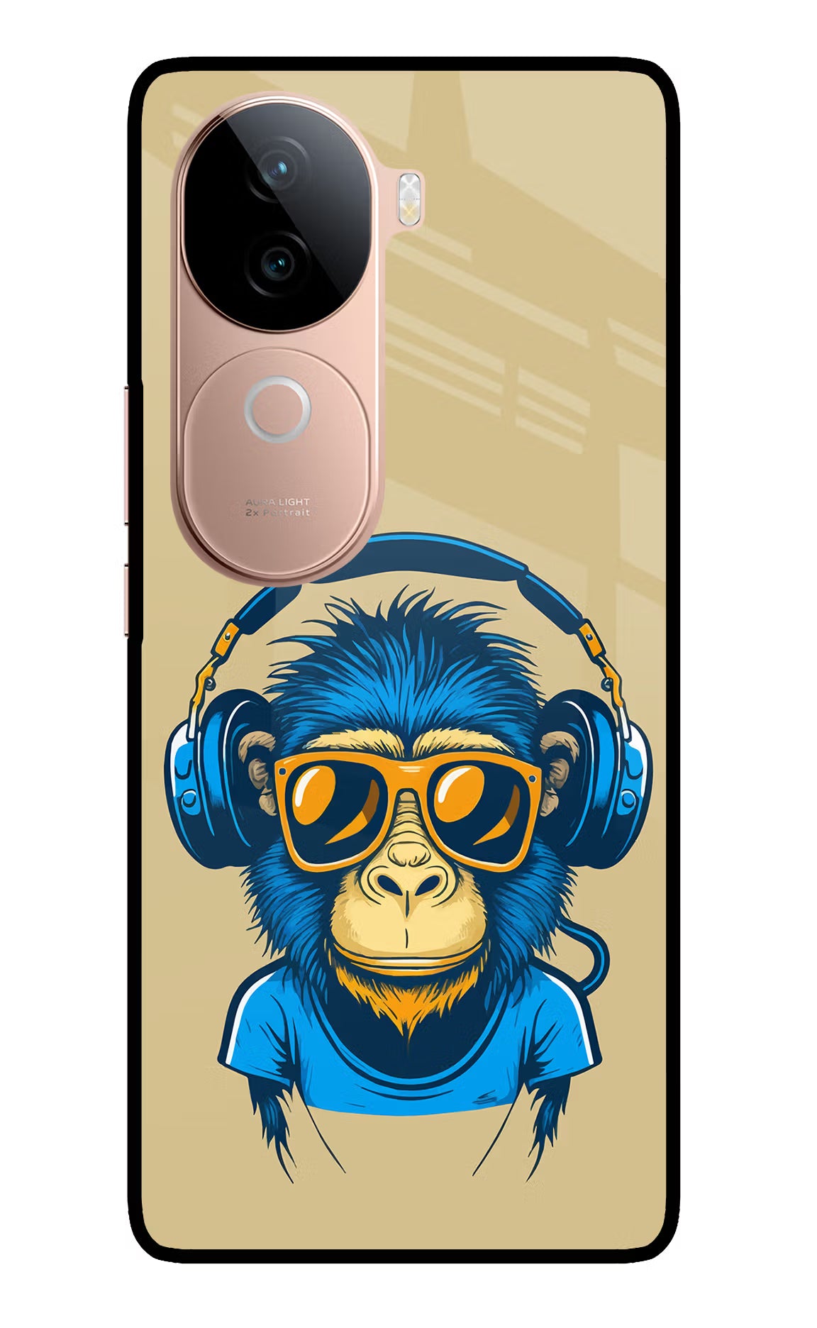 Monkey Headphone IQOO Z9s 5G Glass Case Back Cover by Casekaro