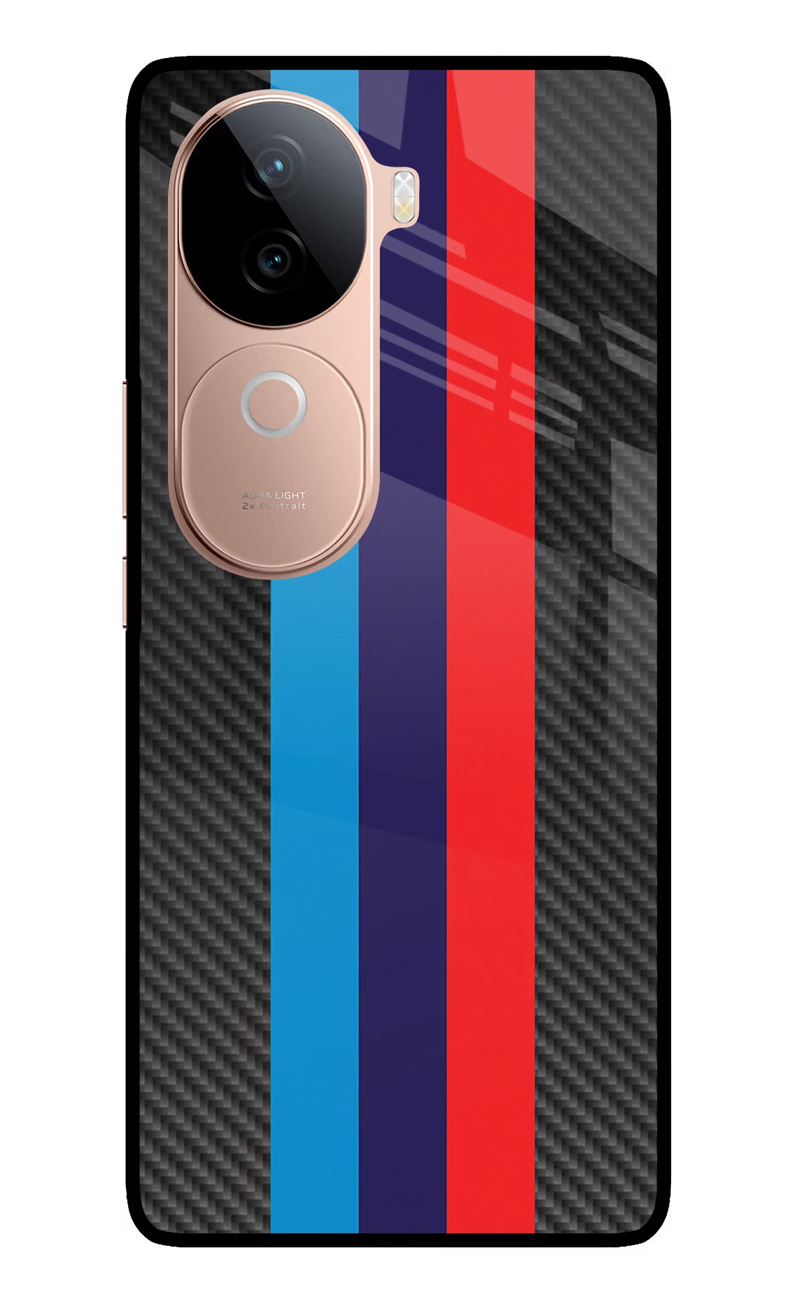 BMW Stripes Pattern IQOO Z9s 5G Glass Case Back Cover by Casekaro