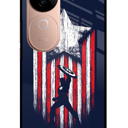 Captain America Marvel Art IQOO Z9s 5G Glass Case Back Cover by Casekaro
