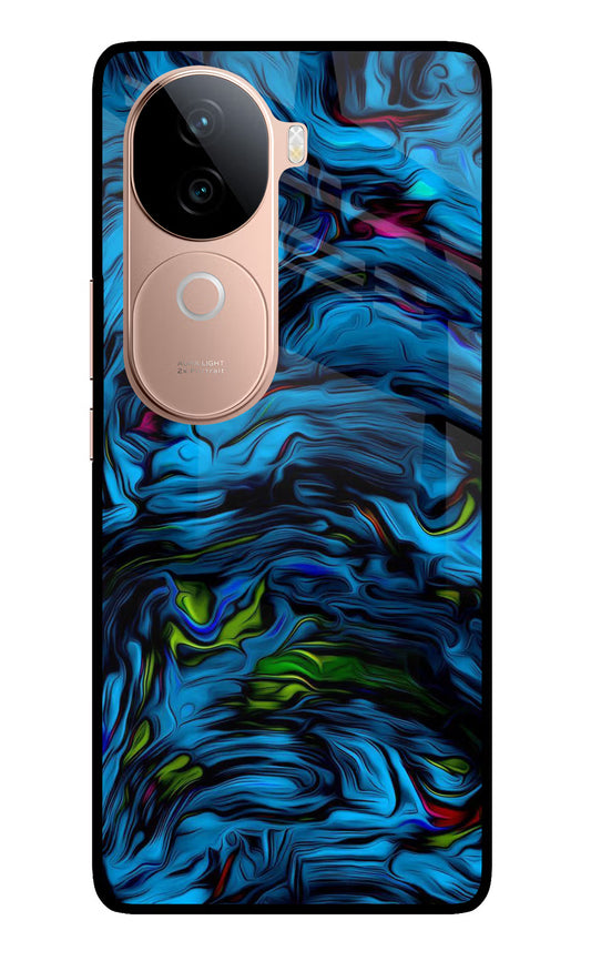 Dark Blue Abstract IQOO Z9s 5G Glass Case