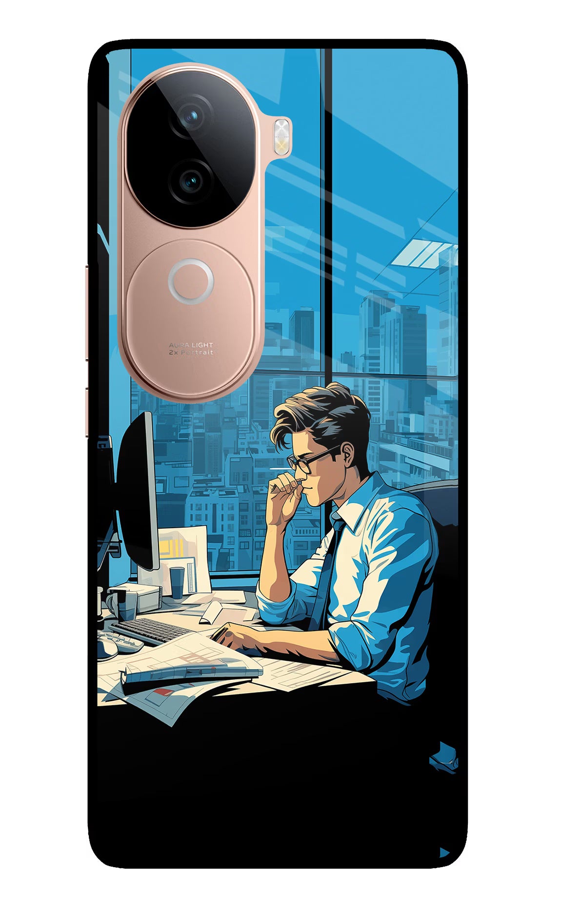 Focused Hustler (AI Generated) IQOO Z9s 5G Glass Case Back Cover by Casekaro