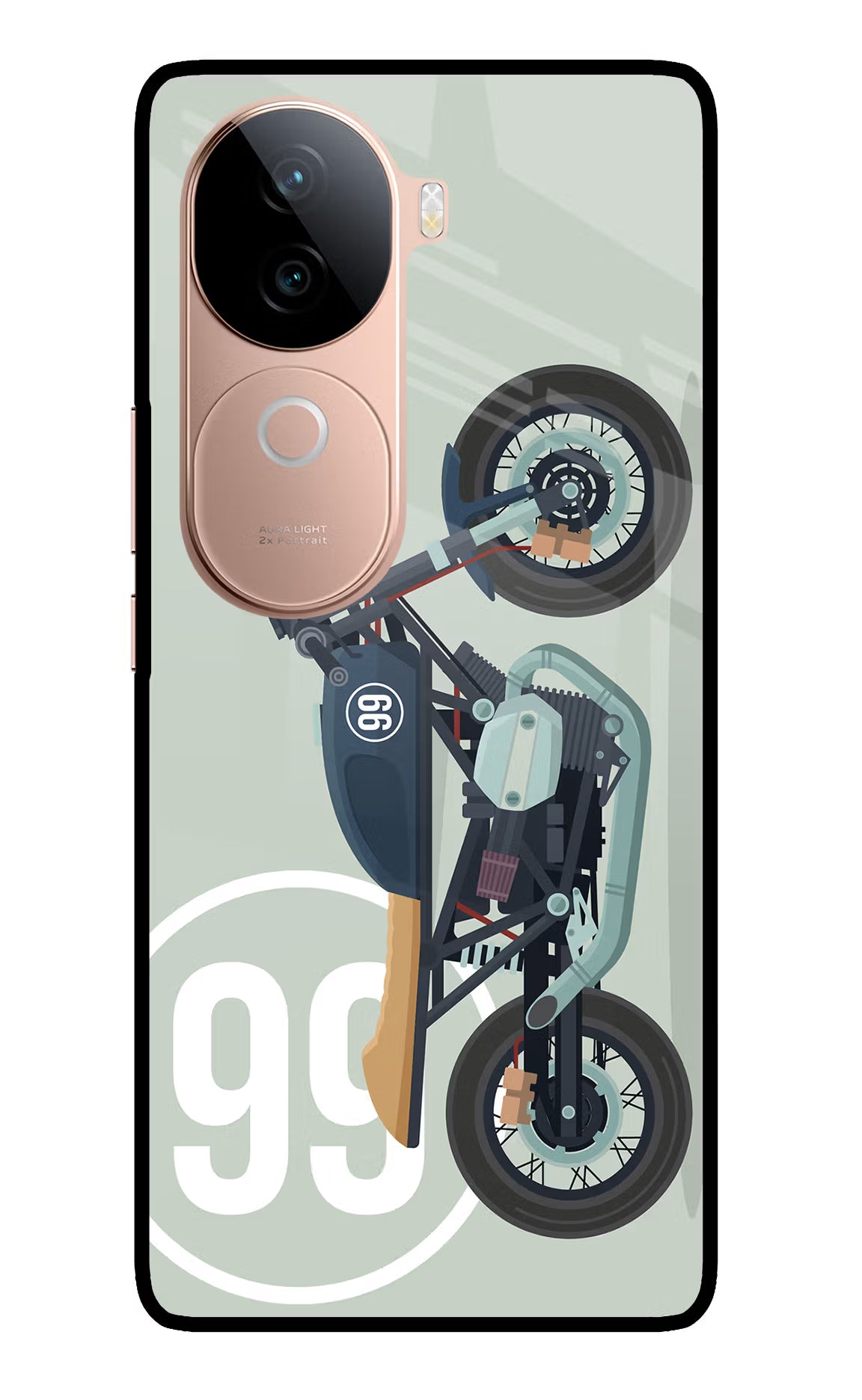 Classic Cafe Racer 99 IQOO Z9s 5G Glass Case Back Cover by Casekaro