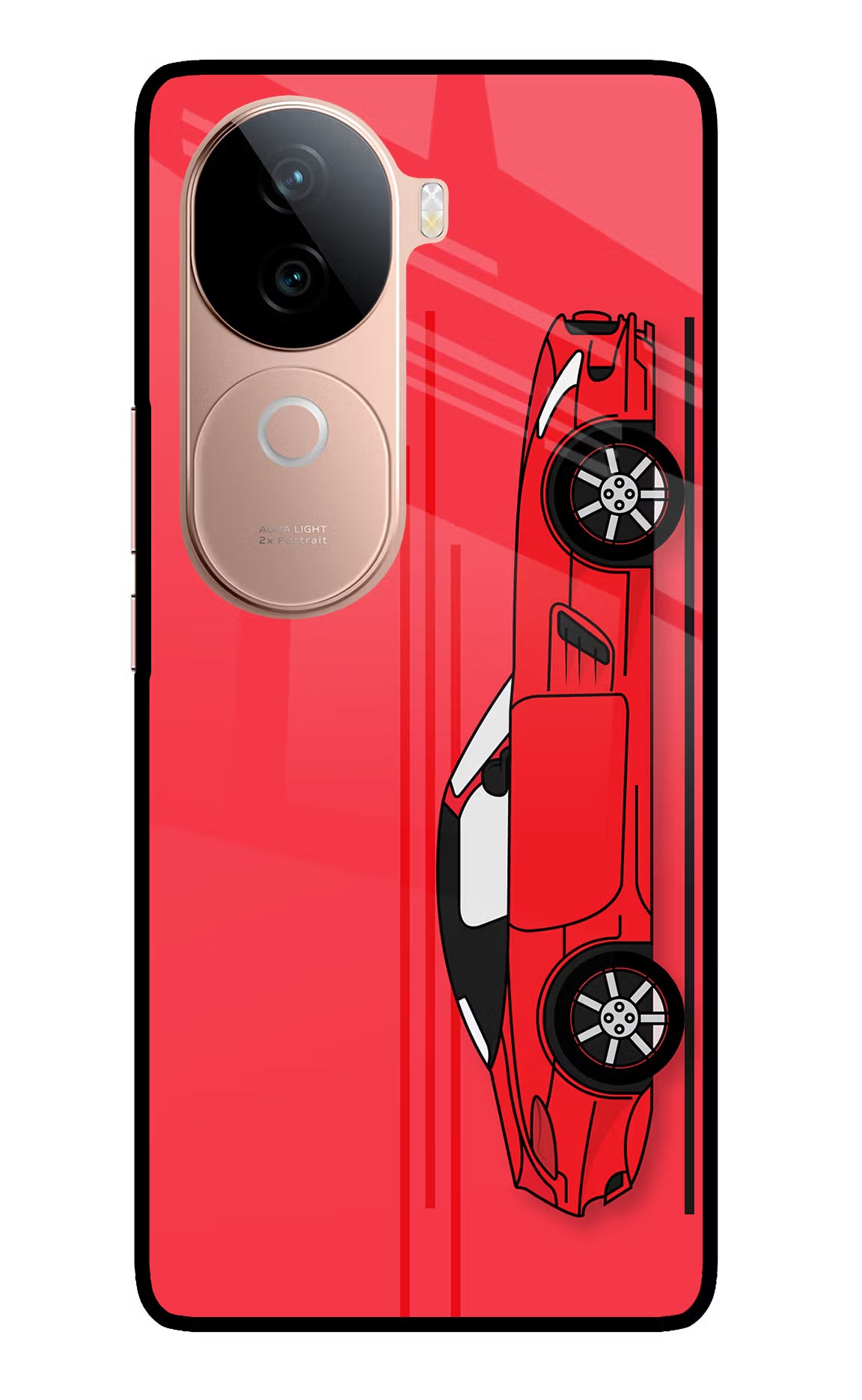 Red Velocity IQOO Z9s 5G Glass Case Back Cover by Casekaro