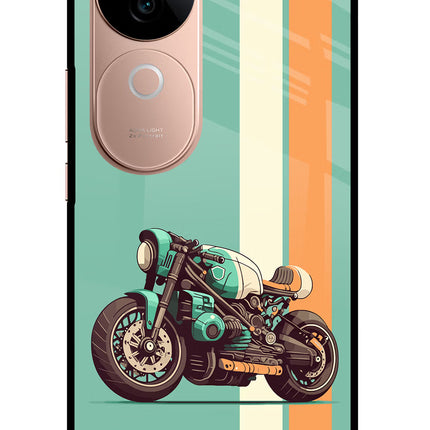 Striped Moto Drift IQOO Z9s 5G Glass Case Back Cover by Casekaro