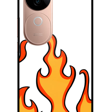 Fired Up – White IQOO Z9s 5G Glass Case Back Cover by Casekaro