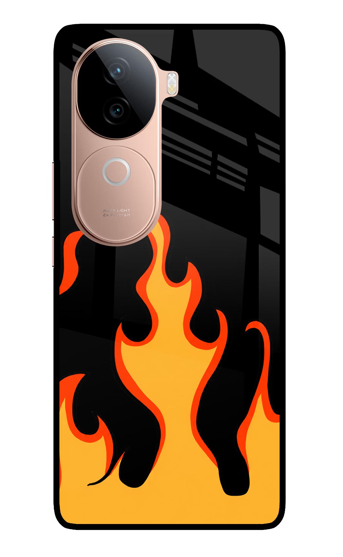 Fired Up – Black IQOO Z9s 5G Glass Case Back Cover by Casekaro
