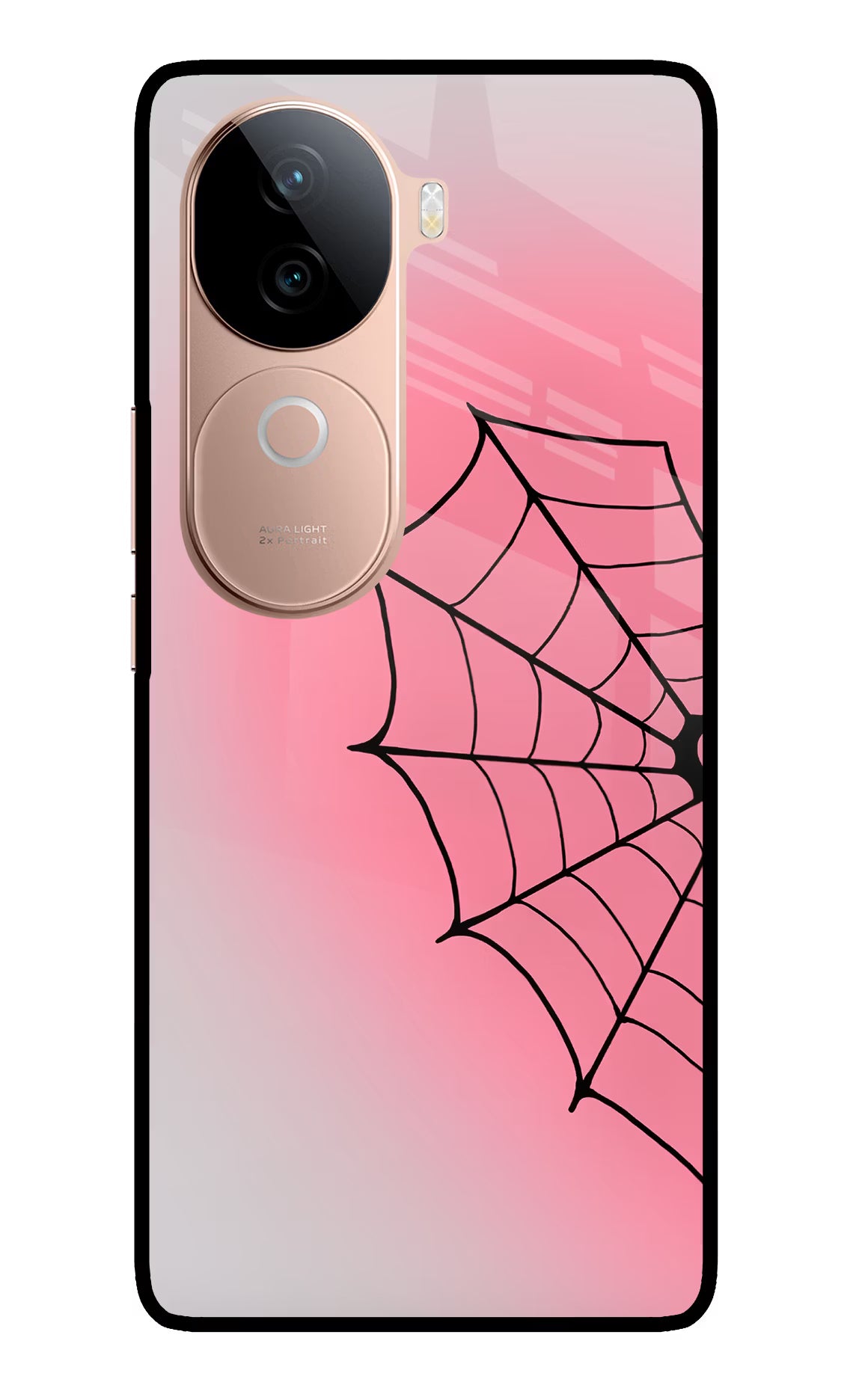 Pink Web IQOO Z9s 5G Glass Case