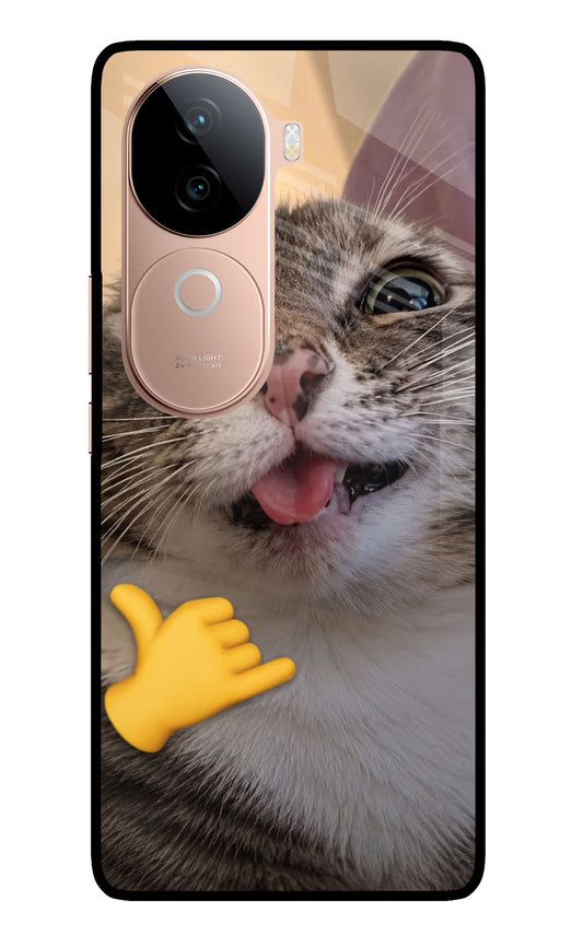 Silly Cat Call IQOO Z9s 5G Glass Case