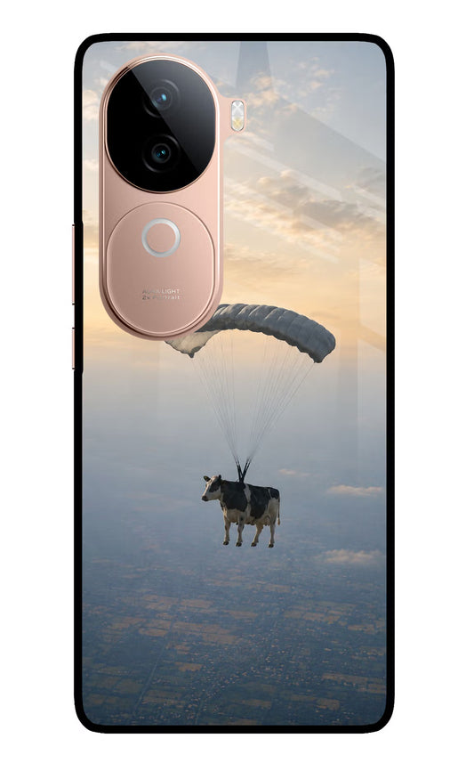 Skydiving Cow IQOO Z9s 5G Glass Case