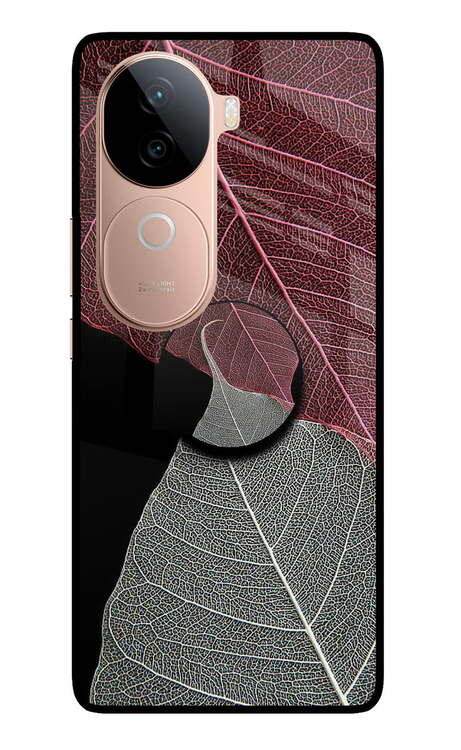 Leaf Pattern IQOO Z9s 5G Pop Case, Glass case