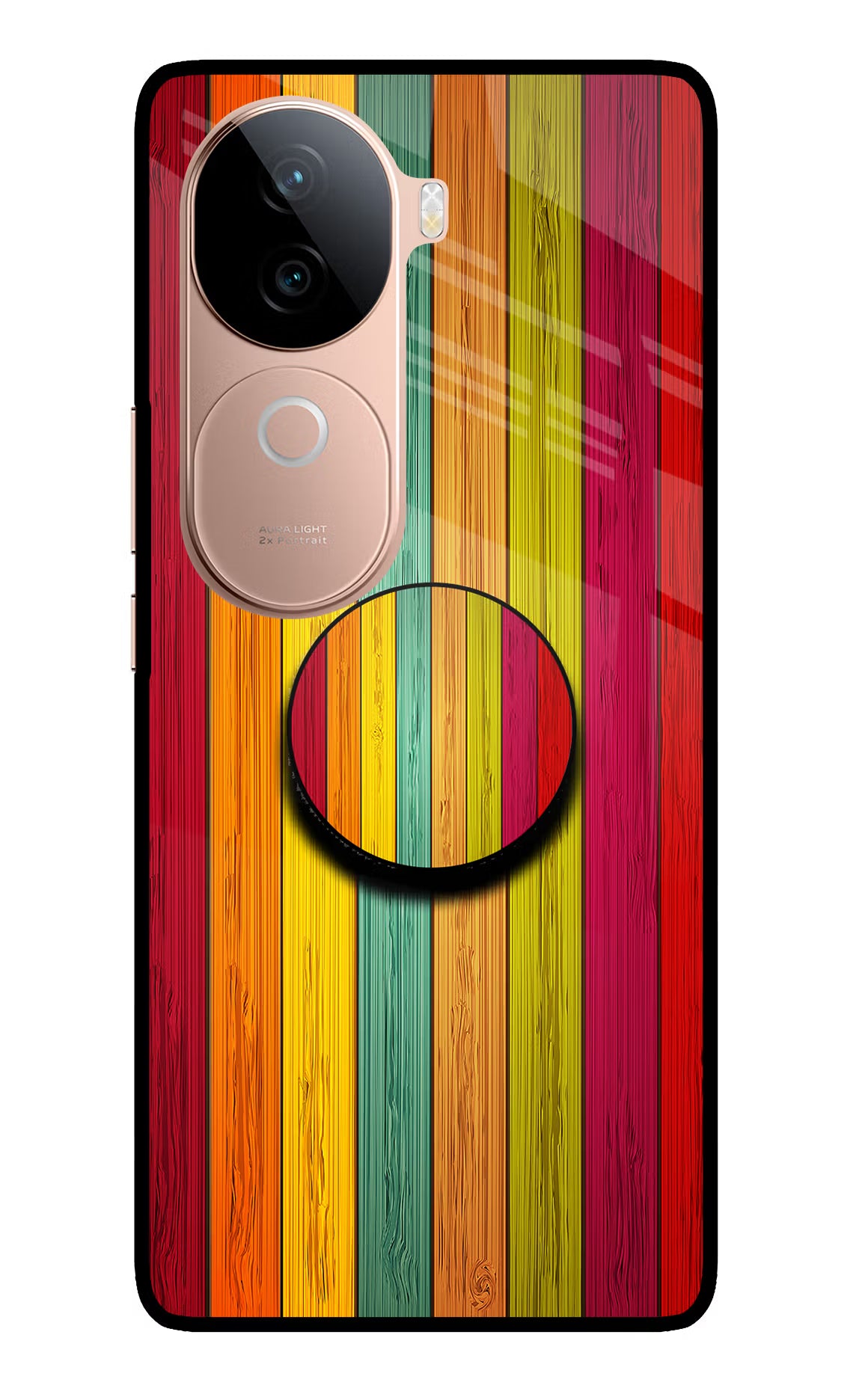 Multicolor Wooden IQOO Z9s 5G Pop Case by Casekaro