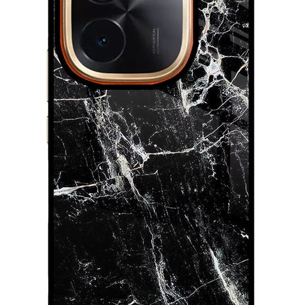 Black Marble Texture IQOO Z9S Pro 5G Glass Case