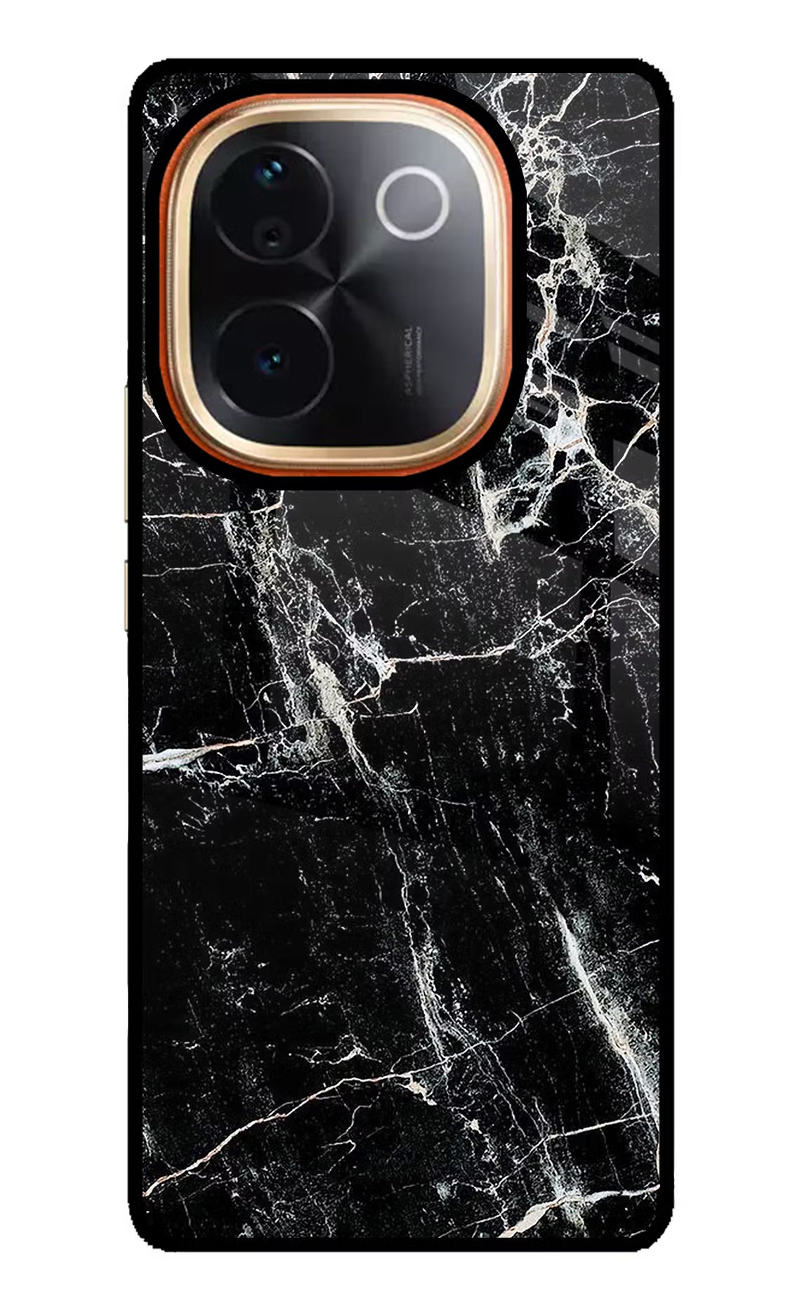 Black Marble Texture IQOO Z9S Pro 5G Glass Case Back Cover by Casekaro