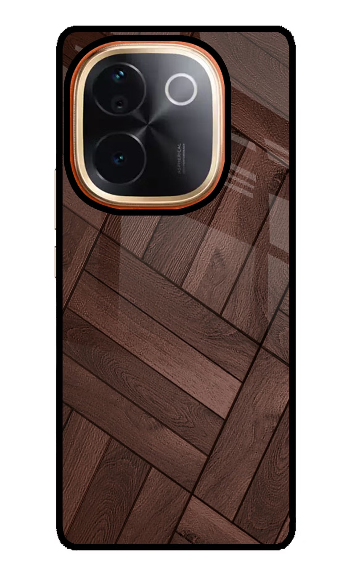 Wooden Texture Design IQOO Z9S Pro 5G Glass Case