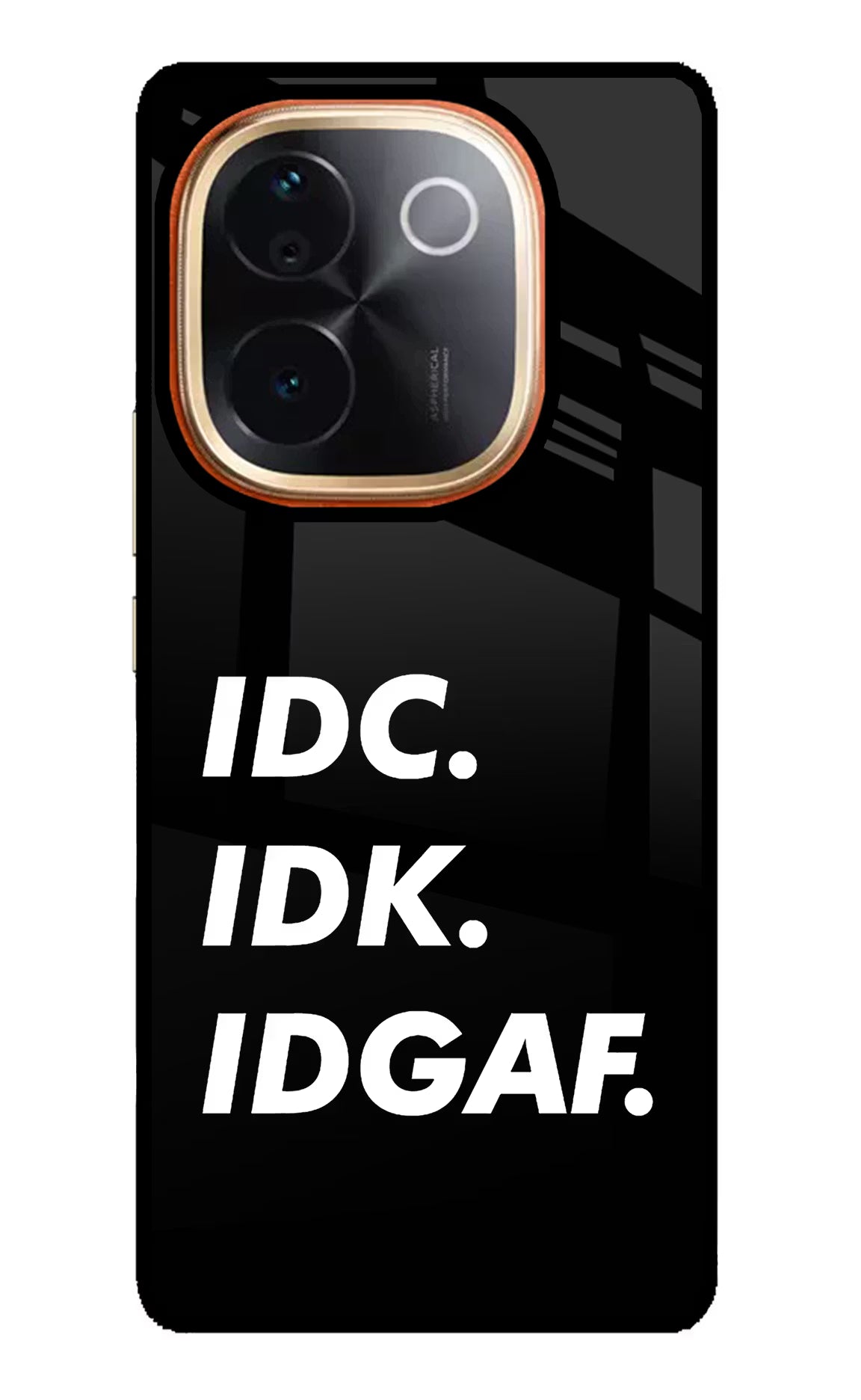 Idc Idk Idgaf IQOO Z9S Pro 5G Glass Case Back Cover by Casekaro