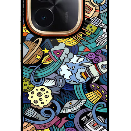 Space Abstract IQOO Z9S Pro 5G Glass Case Back Cover by Casekaro