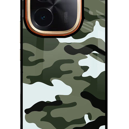 Camouflage IQOO Z9S Pro 5G Glass Case Back Cover by Casekaro
