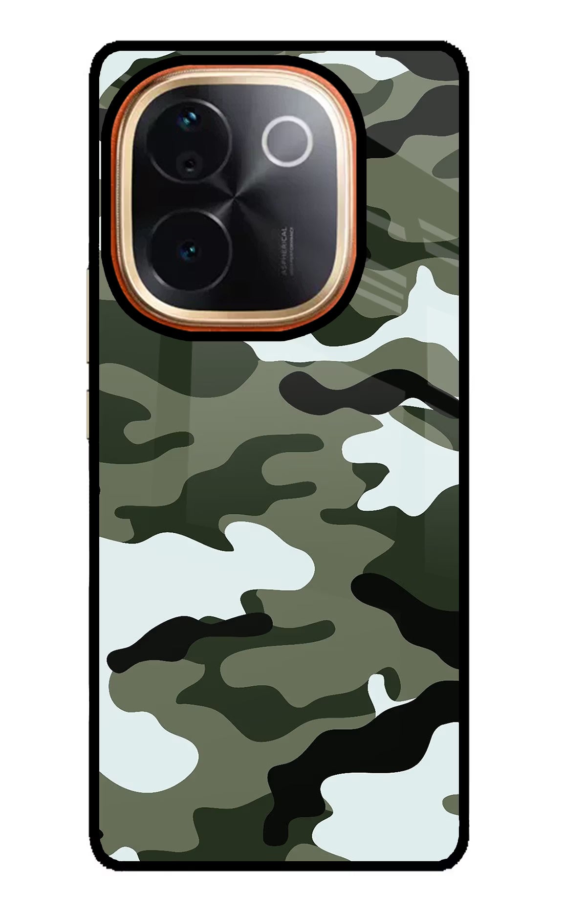 Camouflage IQOO Z9S Pro 5G Glass Case Back Cover by Casekaro