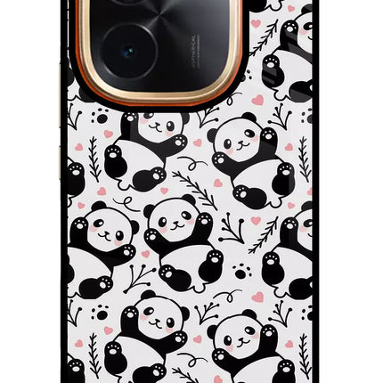 Cute Panda IQOO Z9S Pro 5G Glass Case Back Cover by Casekaro