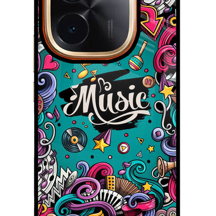 Music Graffiti IQOO Z9S Pro 5G Glass Case Back Cover by Casekaro