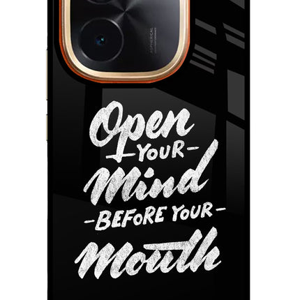 Open Your Mind Before Your Mouth IQOO Z9S Pro 5G Glass Case Back Cover by Casekaro