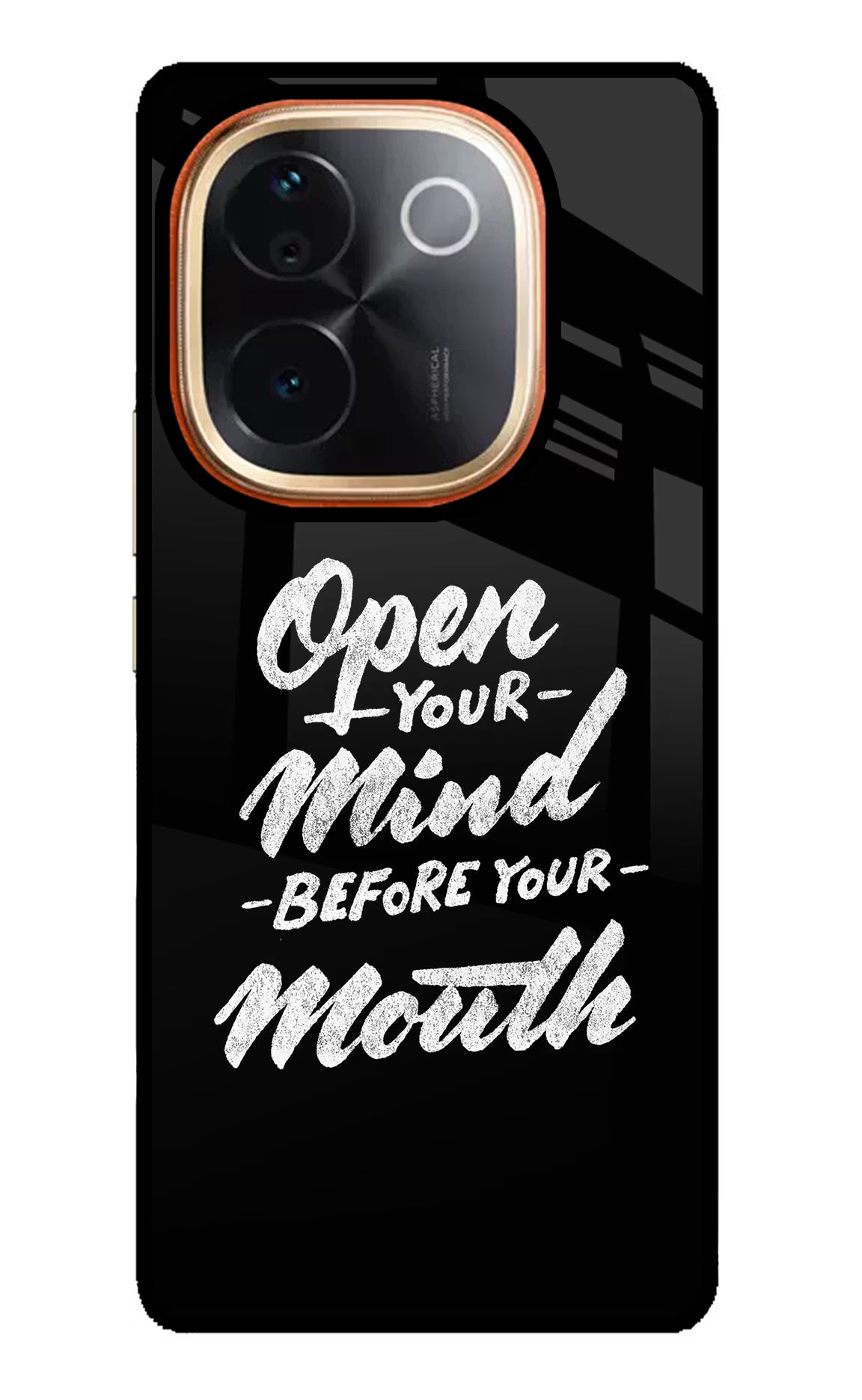 Open Your Mind Before Your Mouth IQOO Z9S Pro 5G Glass Case Back Cover by Casekaro