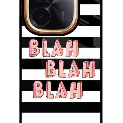 Blah Blah Blah IQOO Z9S Pro 5G Glass Case Back Cover by Casekaro