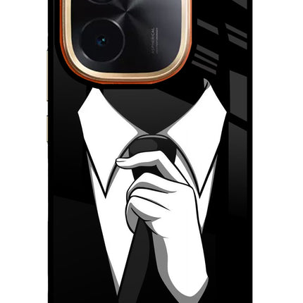 Black Tie IQOO Z9S Pro 5G Glass Case Back Cover by Casekaro