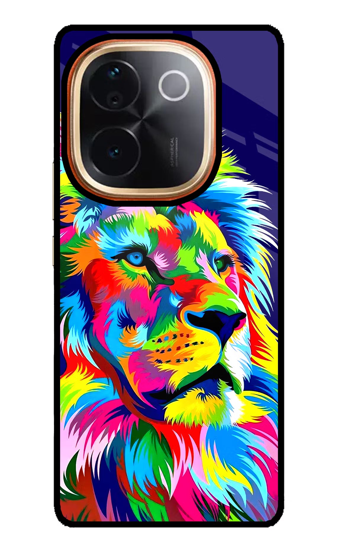Vector Art Lion IQOO Z9S Pro 5G Glass Case Back Cover by Casekaro
