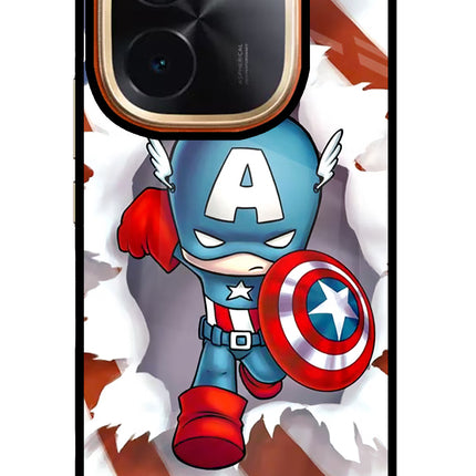 Captain America IQOO Z9S Pro 5G Glass Case Back Cover by Casekaro