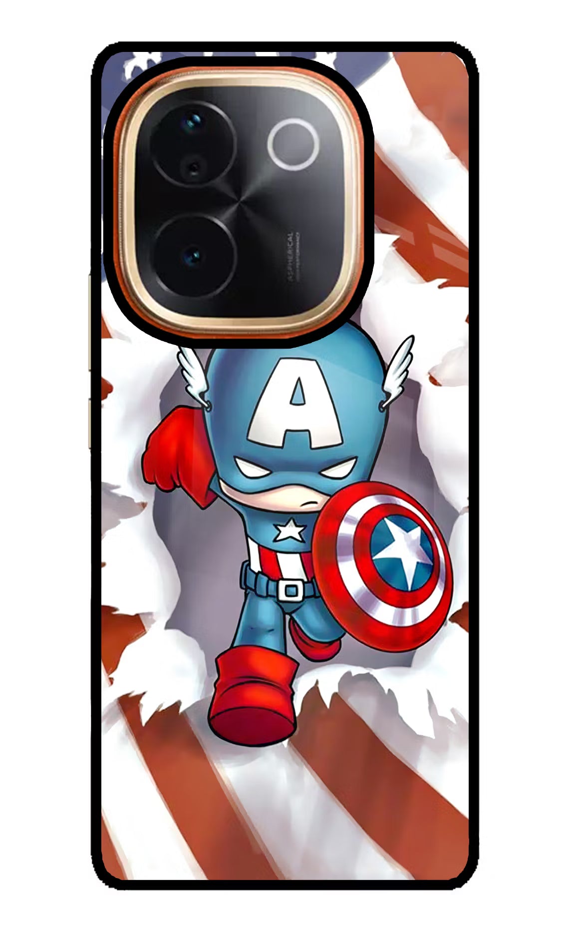 Captain America IQOO Z9S Pro 5G Glass Case Back Cover by Casekaro