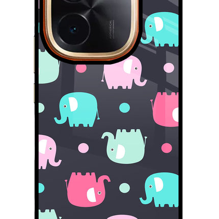 Elephants IQOO Z9S Pro 5G Glass Case Back Cover by Casekaro
