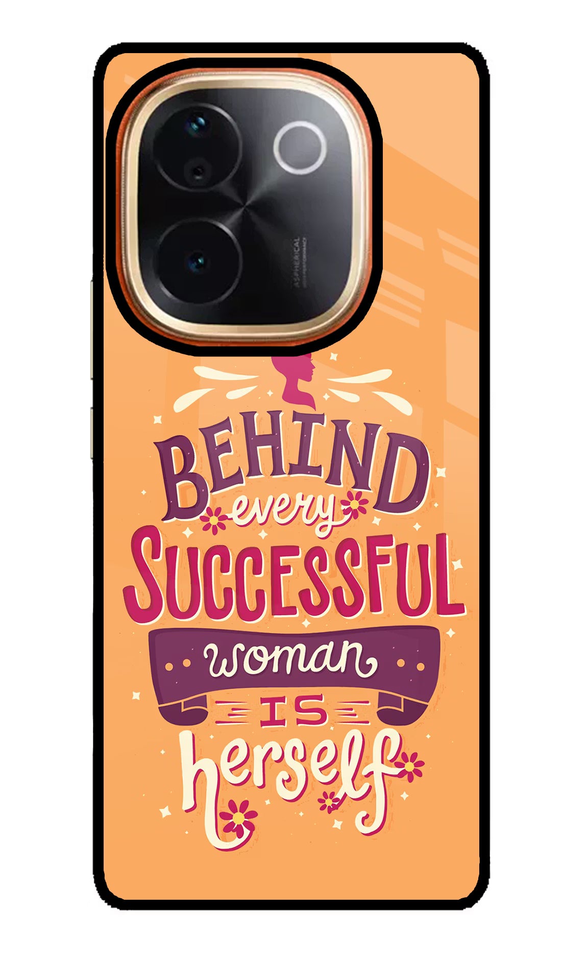 Behind Every Successful Woman There Is Herself IQOO Z9S Pro 5G Glass Case Back Cover by Casekaro