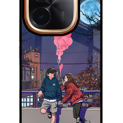 Chilling Couple IQOO Z9S Pro 5G Glass Case Back Cover by Casekaro