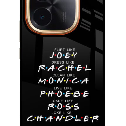 FRIENDS Character IQOO Z9S Pro 5G Glass Case Back Cover by Casekaro