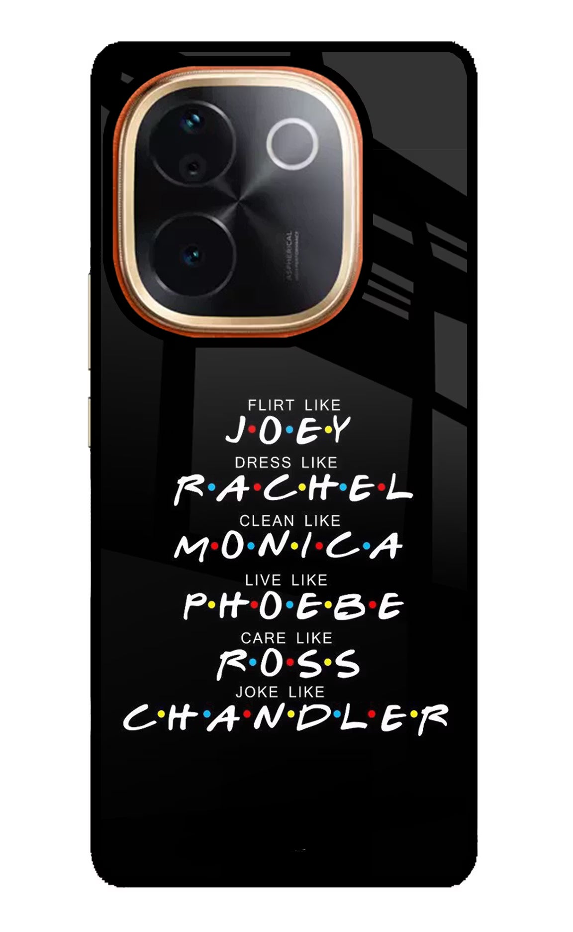 FRIENDS Character IQOO Z9S Pro 5G Glass Case Back Cover by Casekaro