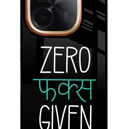 Zero Fucks Given IQOO Z9S Pro 5G Glass Case Back Cover by Casekaro