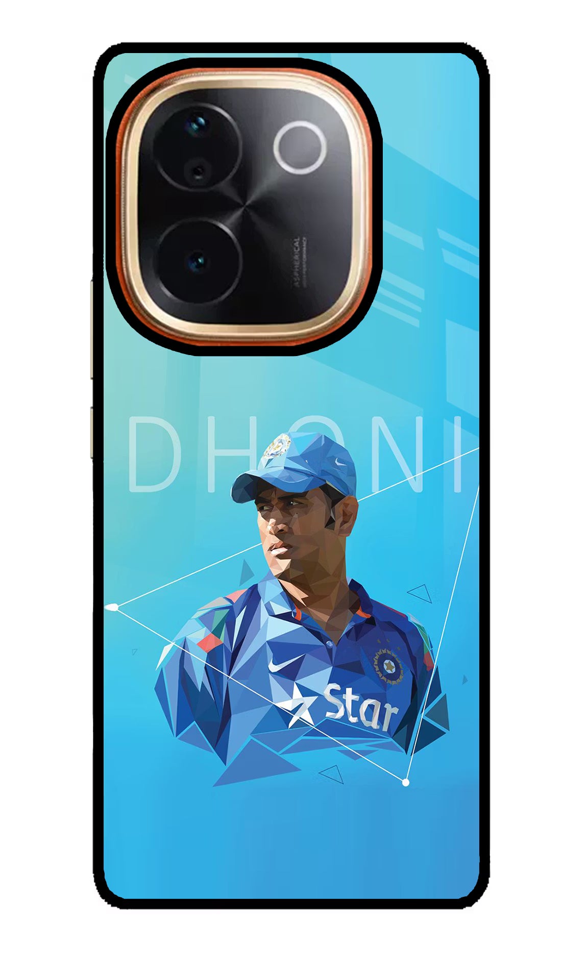 Dhoni Artwork IQOO Z9S Pro 5G Glass Case Back Cover by Casekaro
