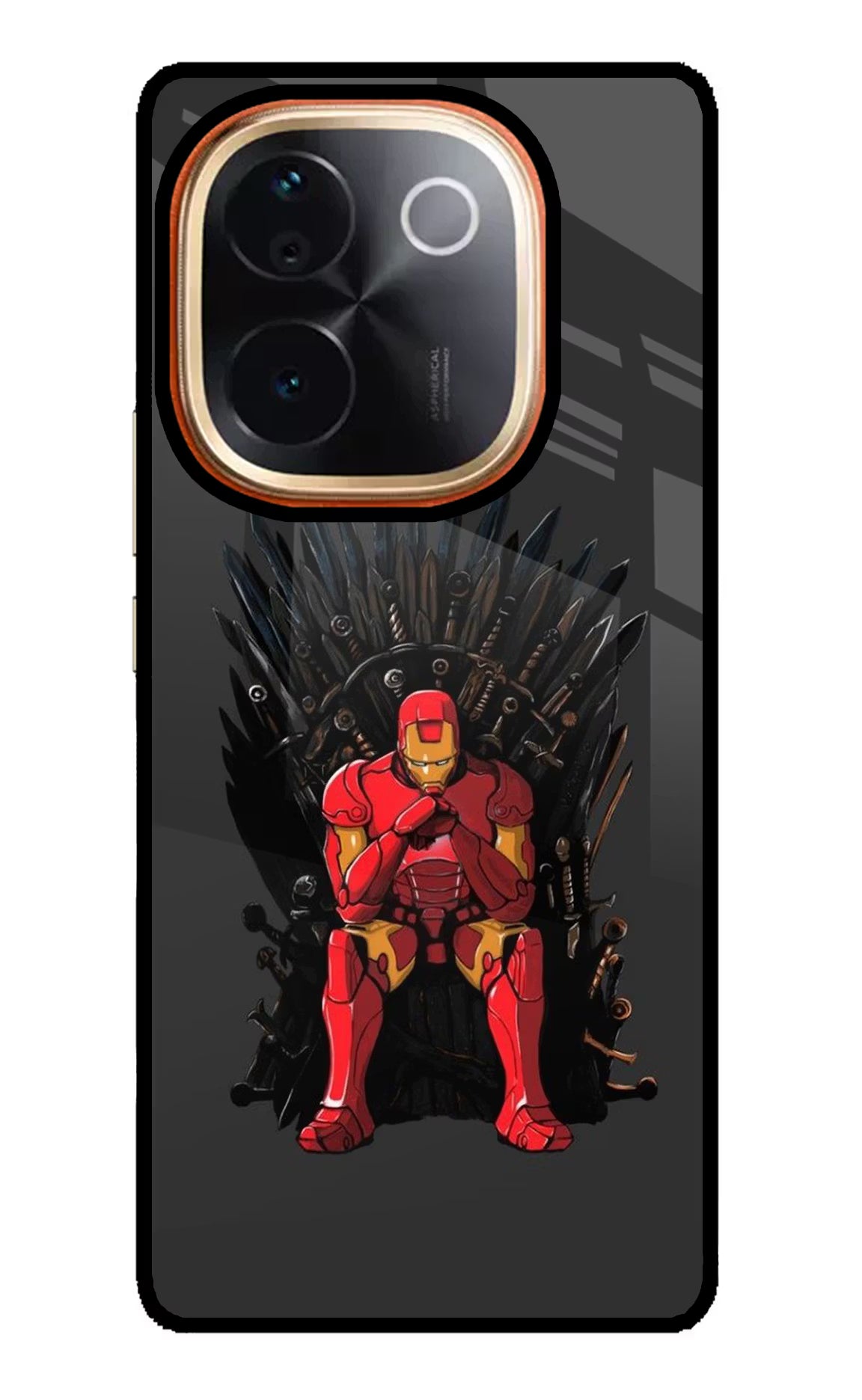 Ironman Throne IQOO Z9S Pro 5G Glass Case Back Cover by Casekaro