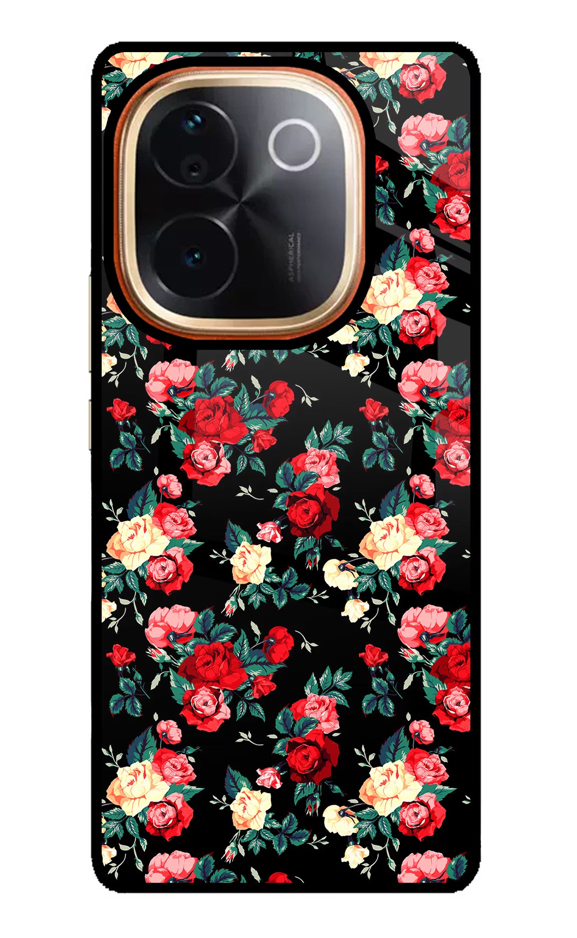 Rose Pattern IQOO Z9S Pro 5G Glass Case Back Cover by Casekaro