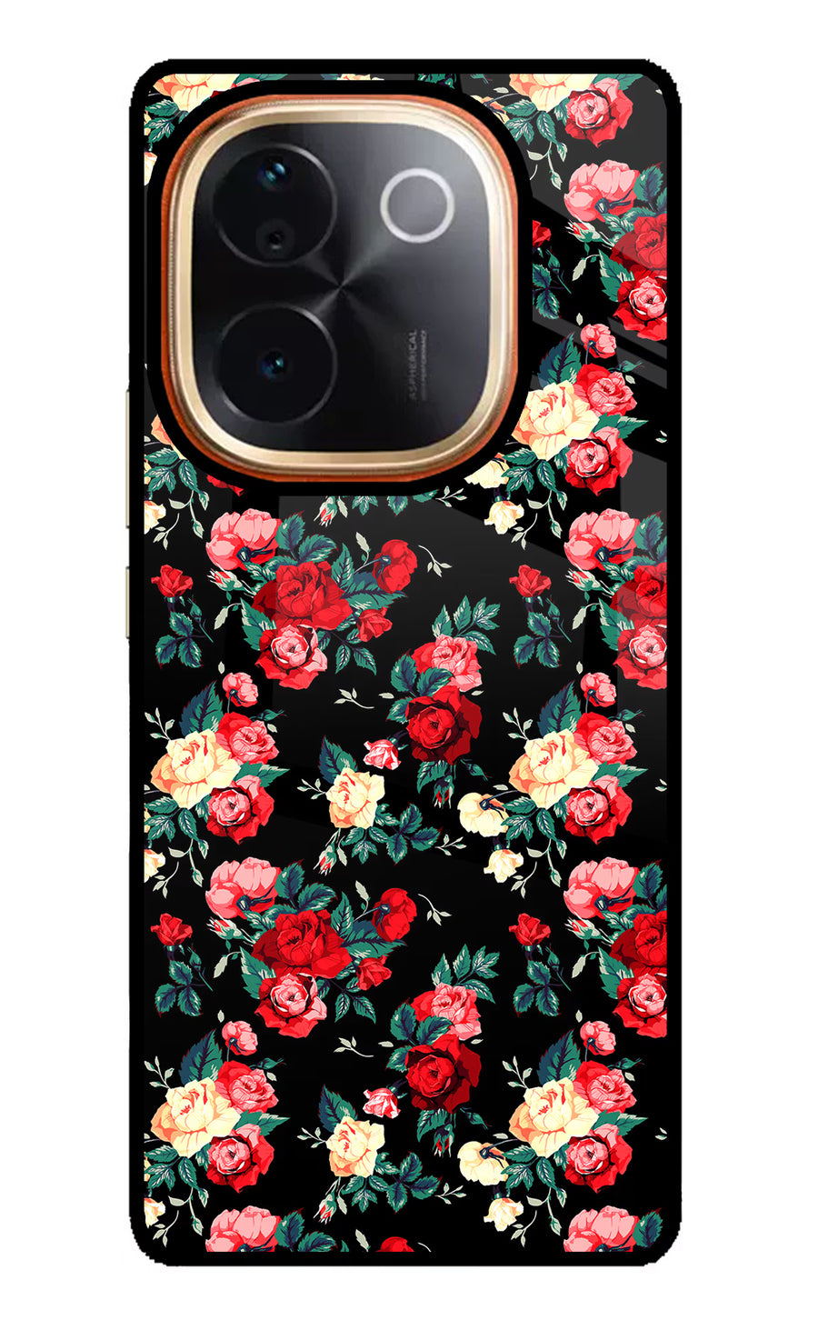 Rose Pattern IQOO Z9S Pro 5G Back Cover, Glass case