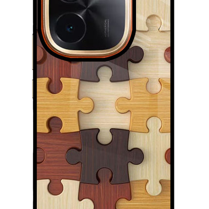 Wooden Puzzle IQOO Z9S Pro 5G Glass Case Back Cover by Casekaro