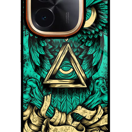 Green Owl IQOO Z9S Pro 5G Glass Case Back Cover by Casekaro