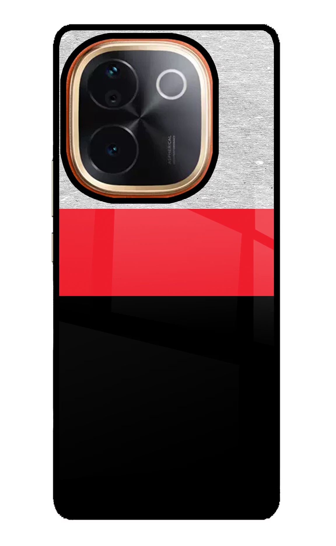 Tri Color Pattern IQOO Z9S Pro 5G Glass Case Back Cover by Casekaro